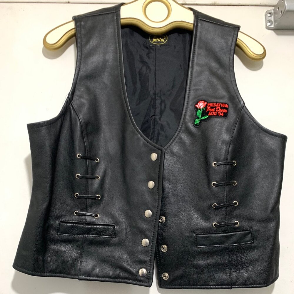 VINTAGE BRISTOL LEATHER LACE VESTS SIZE L